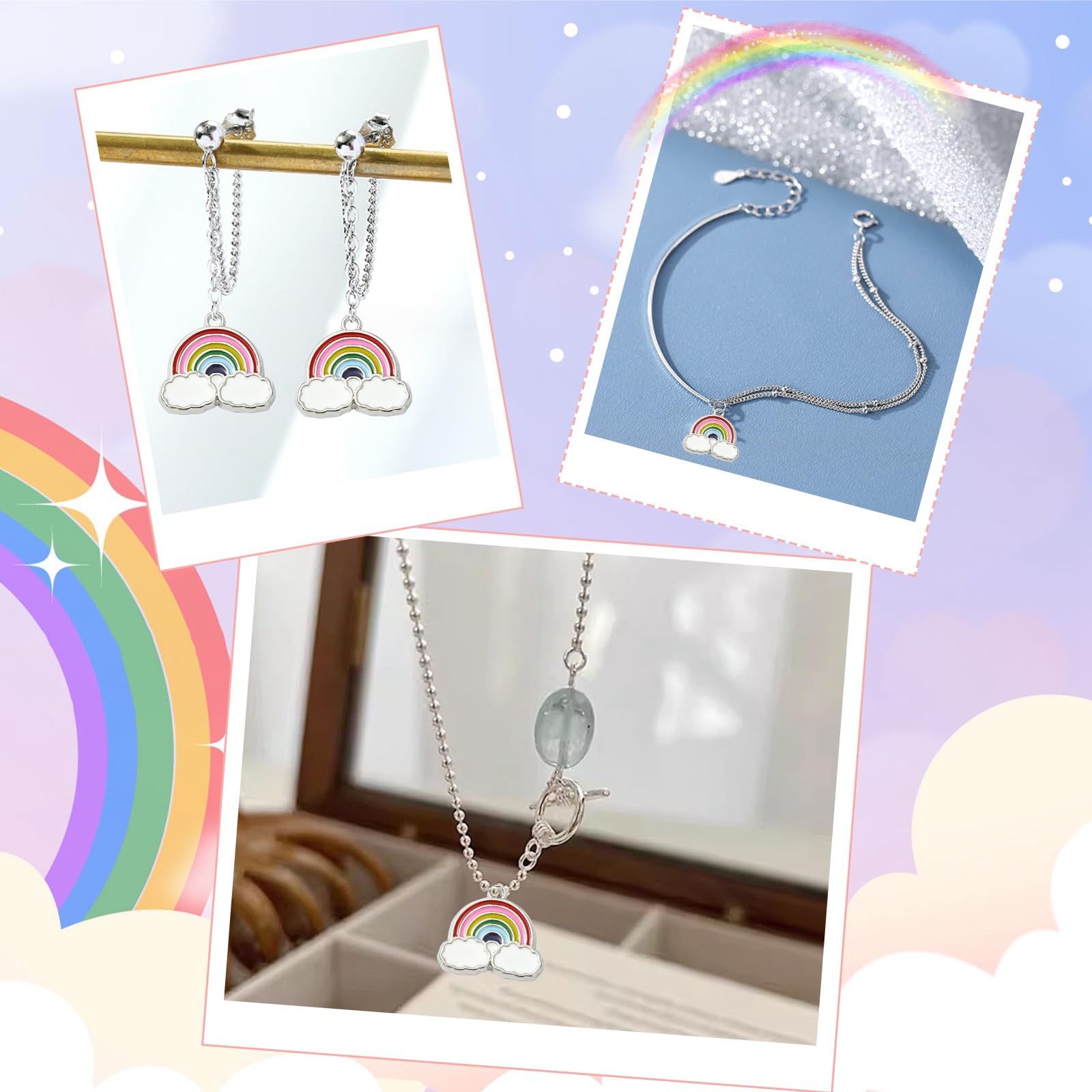 100 Ciondoli Arcobaleno Per Creare Gioielli Fai Da Te - Forma Cuore 17.5x19mm, Ideali Per Collane E Bracciali - Foto 8