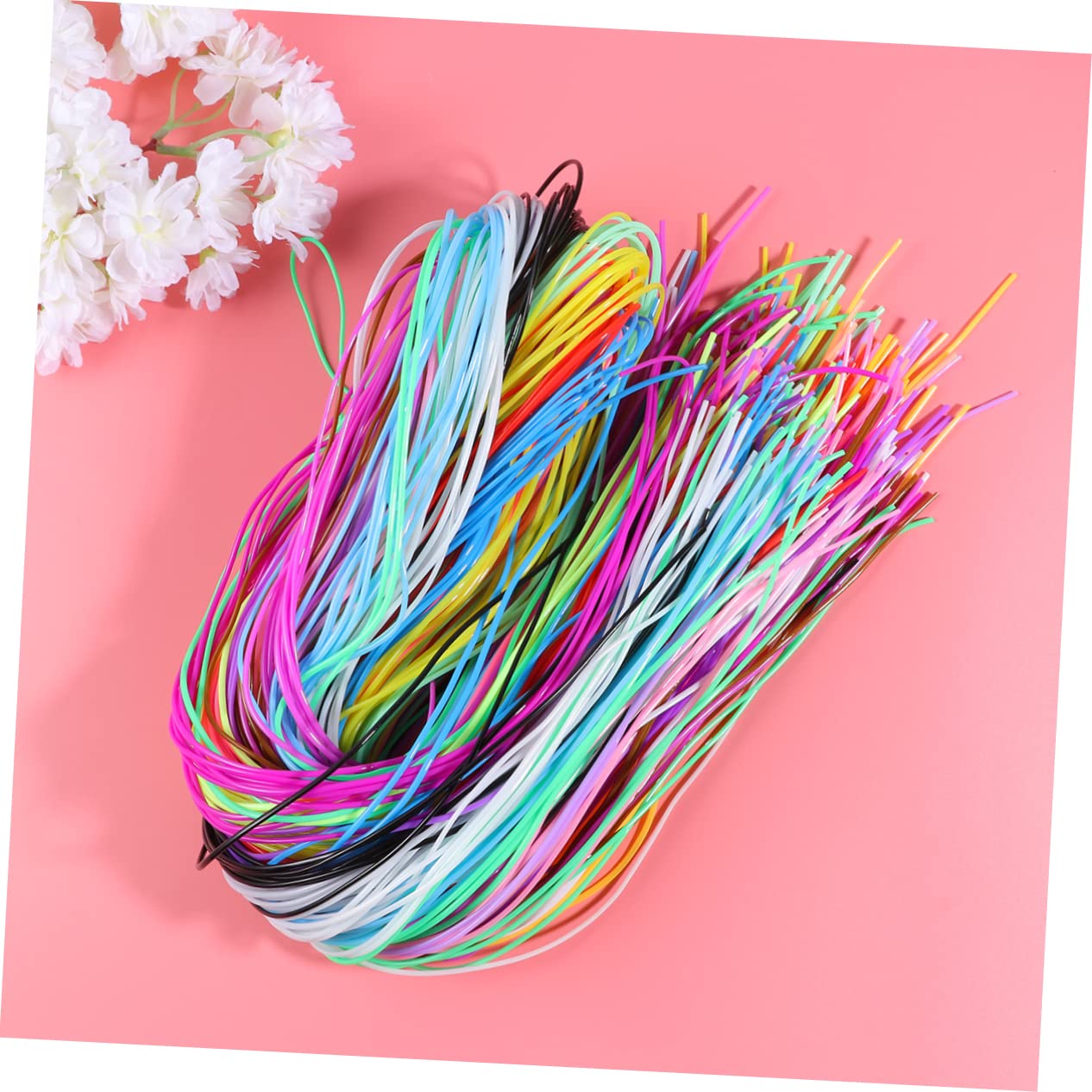 TEHAUX PVC Kordel Bunt Webkordel aus PVC 400 Stück im 2 Stück-Beutel 1,8mm für Armbänder Schlüsselanhänger und Schnur für Ketten Zufällige Farbe