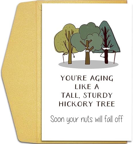 Divertida tarjeta de cumpleaños para hombre, tarjeta de cumpleaños grosera para él, tarjeta de feliz cumpleaños 50, 60, 70, 80