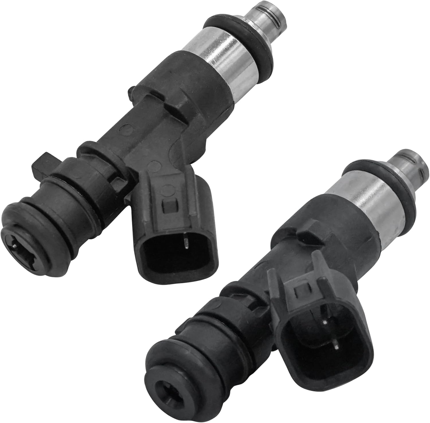 Caltric 2 Fuel Injector Gray Black Plug Pto Mag Compatible with Polaris Ranger 800 4X4 6X6 2011-2017