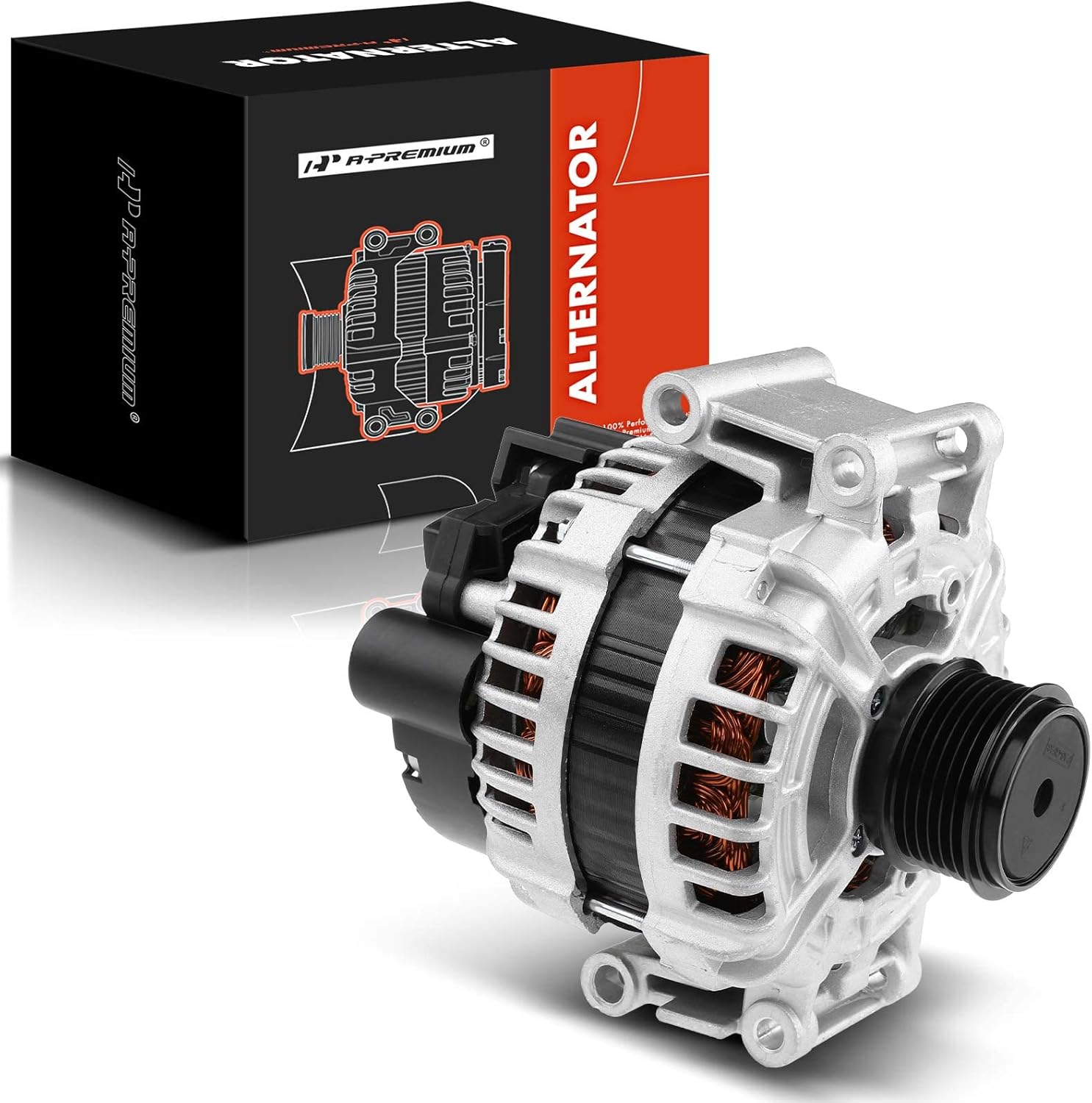 A-Premium Alternator Compatible with Audi A4 2013-2014, A4 Quattro 2013-2014, A5 2013-2014, A5 Quattro 2013-2014, Q5 2013-2014, 1.8L 2.0L, 150A 12V CW