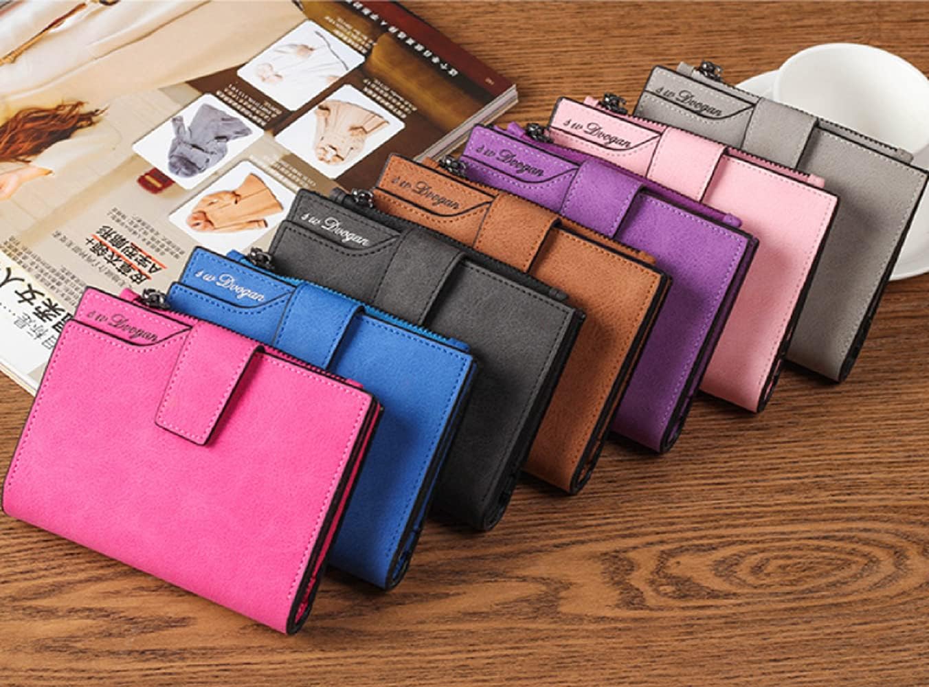 Custom Women Photo Leather Wallets Small RFID Blocking Bifold Zipper Pocket Card Holder Engraved Names Message Wallets for Women