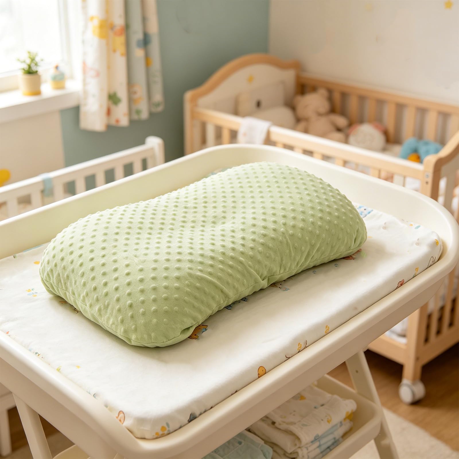 Set di 4 fodere per fasciatoio: fodera in morbido peluche a pois per fasciatoio, traspirante e lavabile, lenzuola per per bambine e bambini, accessori essenziali per la cameretta.