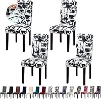 Vista 36 de Fundas de Silla de Navidad, Juego de 4 Fundas Elásticas para Sillas de Comedor, Protectores de Silla para Decoración de Navidad/Decoración del Hogar