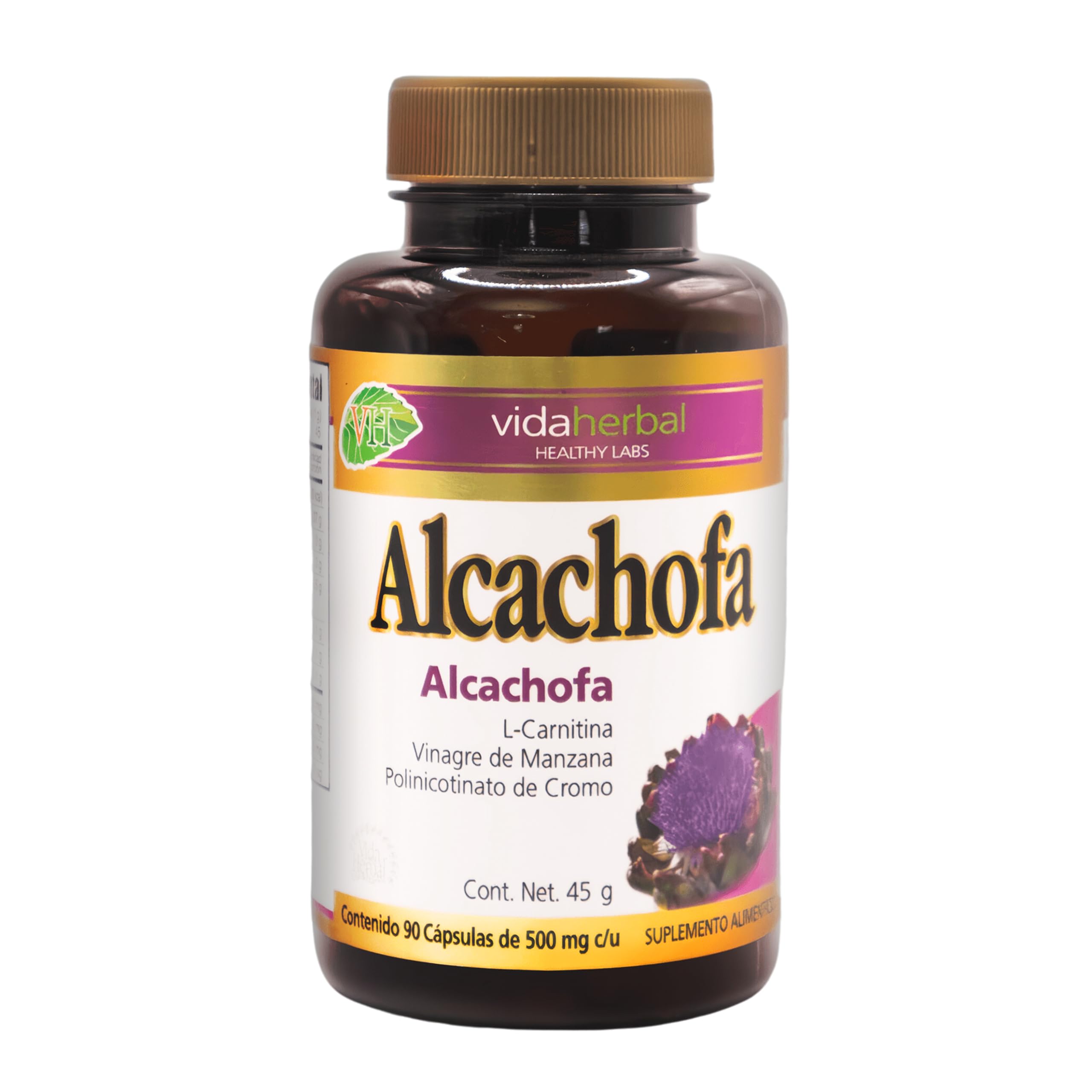 VIDA HERBAL | Suplementos Alimenticios Alcachofa con L-Carnitina Vinagre de Manzana y Polinicotinato de Cromo | Vitaminas para Mujer
