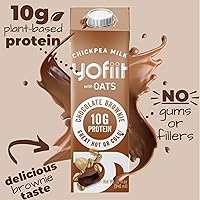 Vista 5 de Yofiit Leche sin lácteos de brownie de chocolate, deliciosa leche de chocolate vegana, 0.35 onzas de proteína y menos azúcar, leche estable