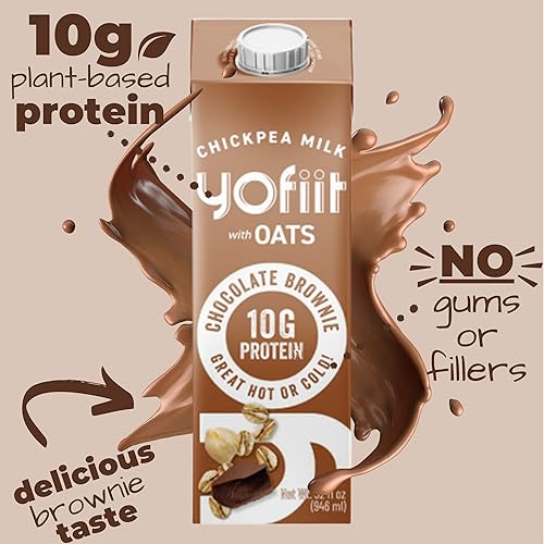 Miniatura 6 de Yofiit Leche sin lácteos de brownie de chocolate, deliciosa leche de chocolate vegana, 0.35 onzas de proteína y menos azúcar, leche estable con