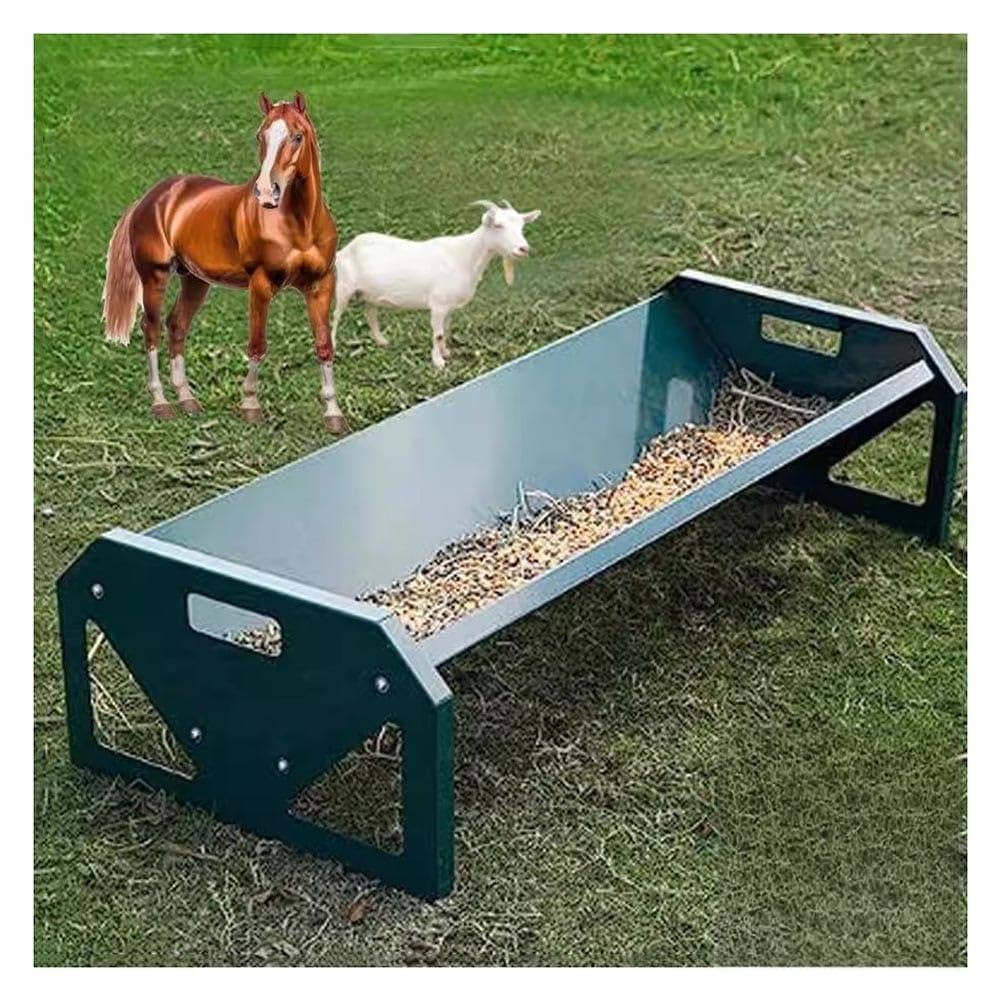 Recipiente de acero resistente para alimentación de ganado, capacidad de 22 galones, para cabras, ovejas, caballos, cerdos, cobertizos de granja