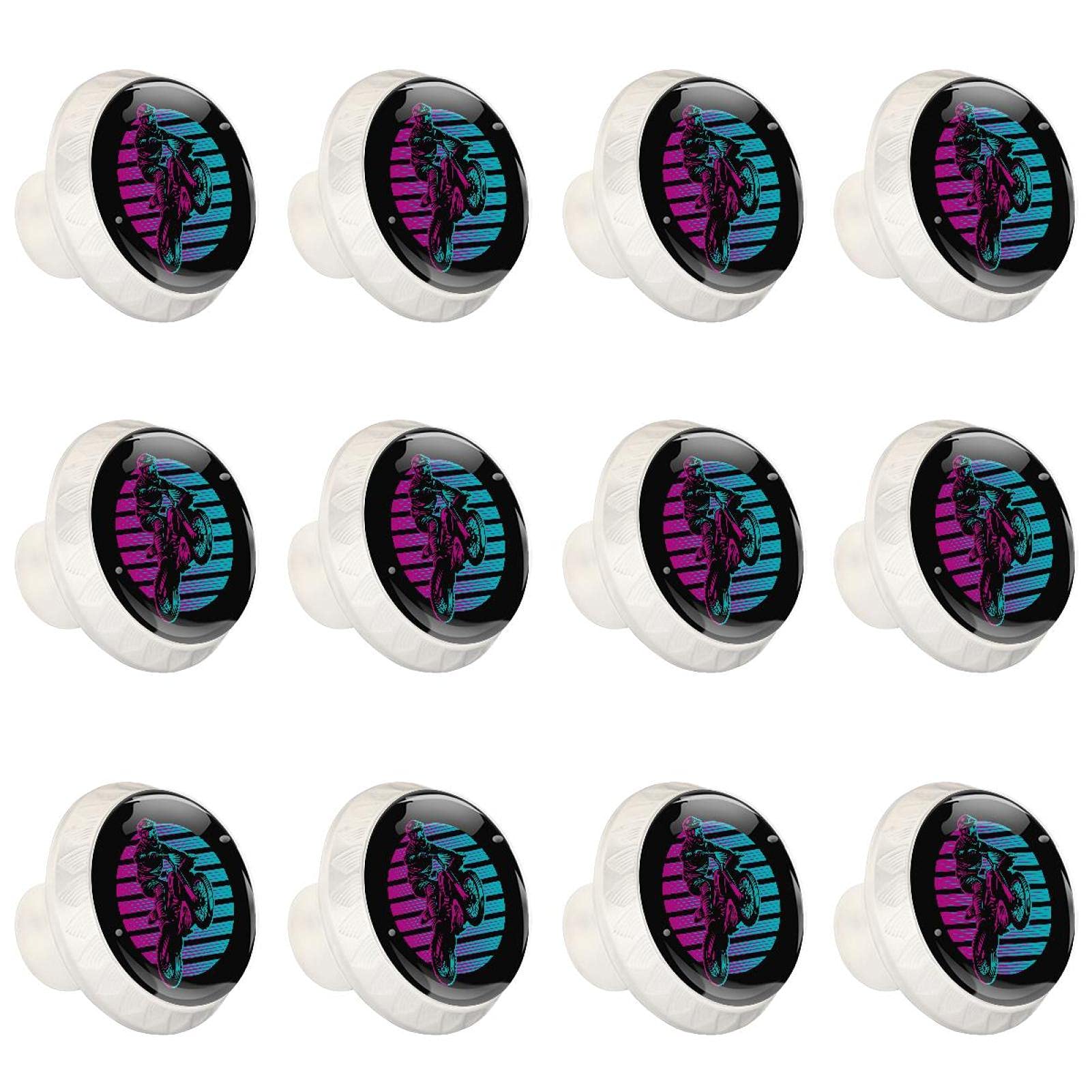 Boutons d'armoires ronds modèle moto lot de 12 poignées décoratives de placard