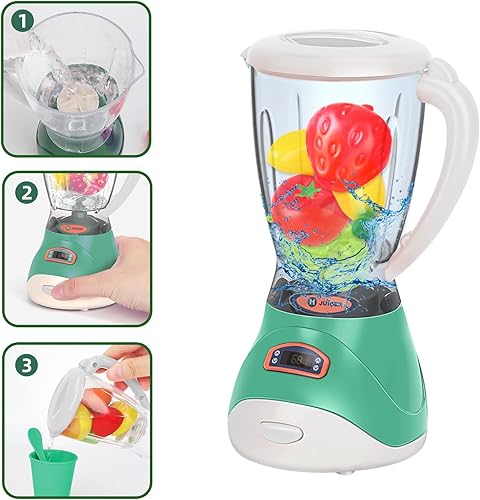 Miniatura 3 de Juego de juguetes de cocina, juego de electrodomésticos de cocina con cafetera, mezclador, tostadora con luces y sonidos realistas, regalo de