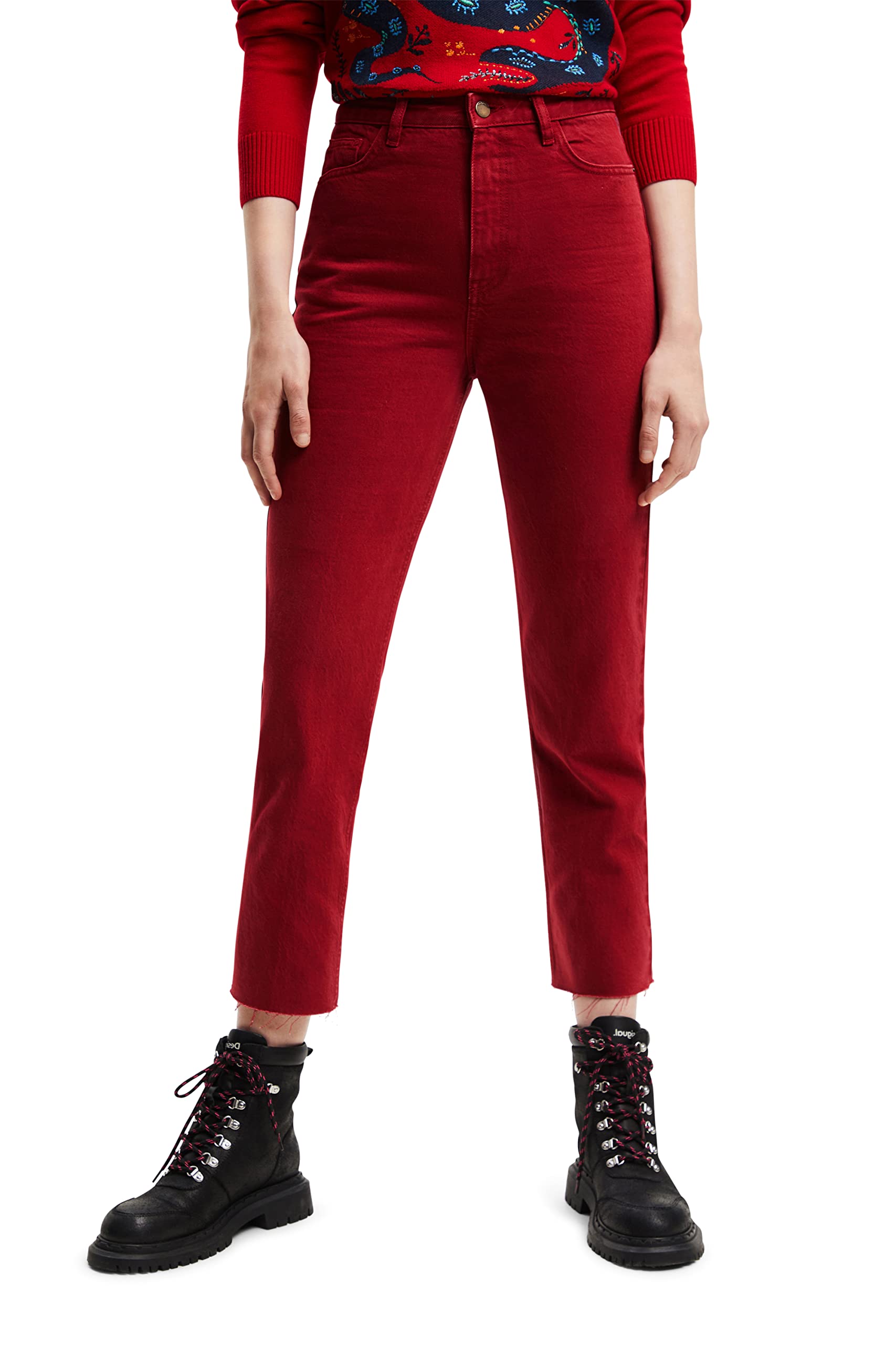 Desigual Women's Denim_JAVIERA, 3028 Cereza Jeans, Red, 40