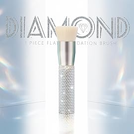 DUcare Rhinestone Foundation brush Diamond Bling Makeup Tanning Brush Flat Top Kabuki Brush, Synthetic Professional Liquid Blending Mineral Powder Makeup Tools