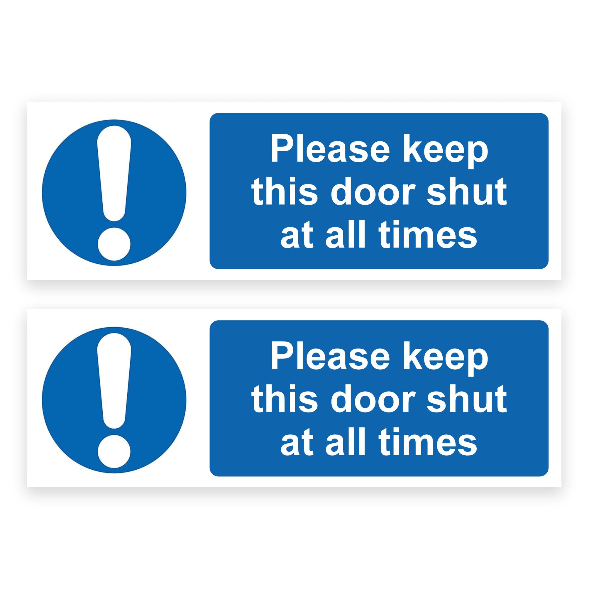 Large-Sized Twin Pack / 100x300mm Each (2-Pack) / Please Keep This Door Shut Self-Adhesive Signage/Vinyl Decals Removable & Wipeable/Indoor or Outdoor Stickers/Gloss Finish /