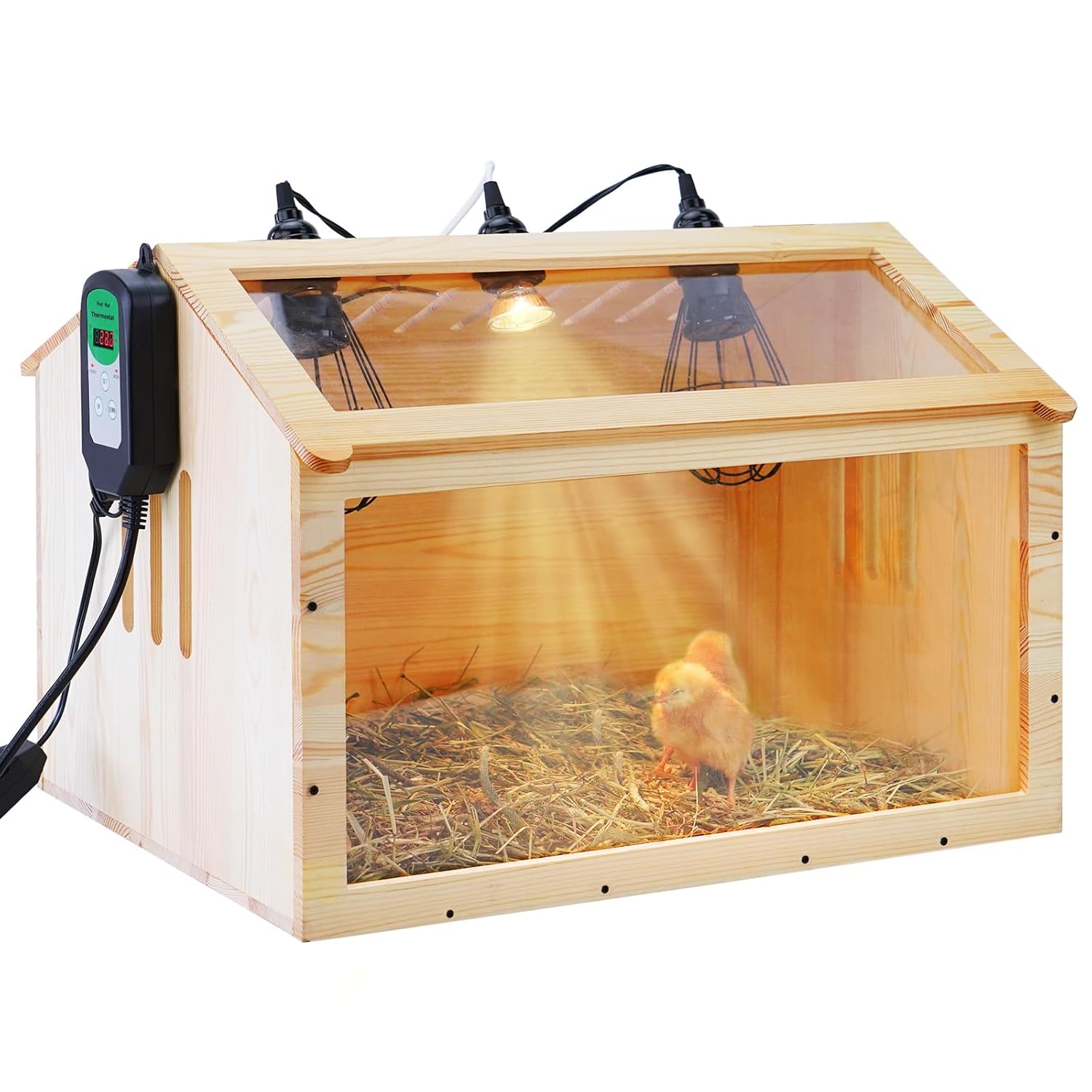 MUDUOBAN Chicks Brooder Box with Heat,Brooder Box for Chicken Wooden ...
