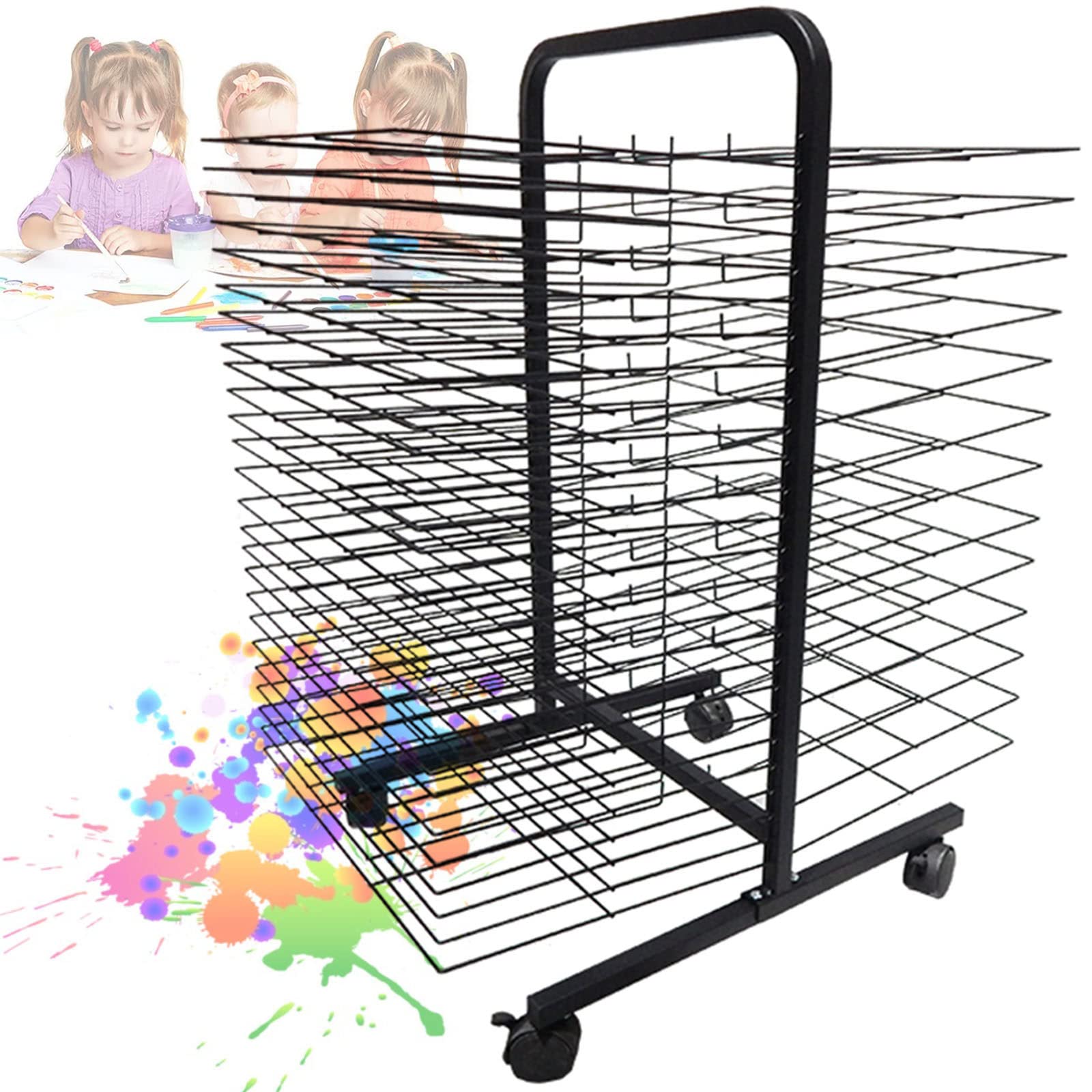 Séchoir à œuvres d'art mobile pour organiser l'atelier d'art
