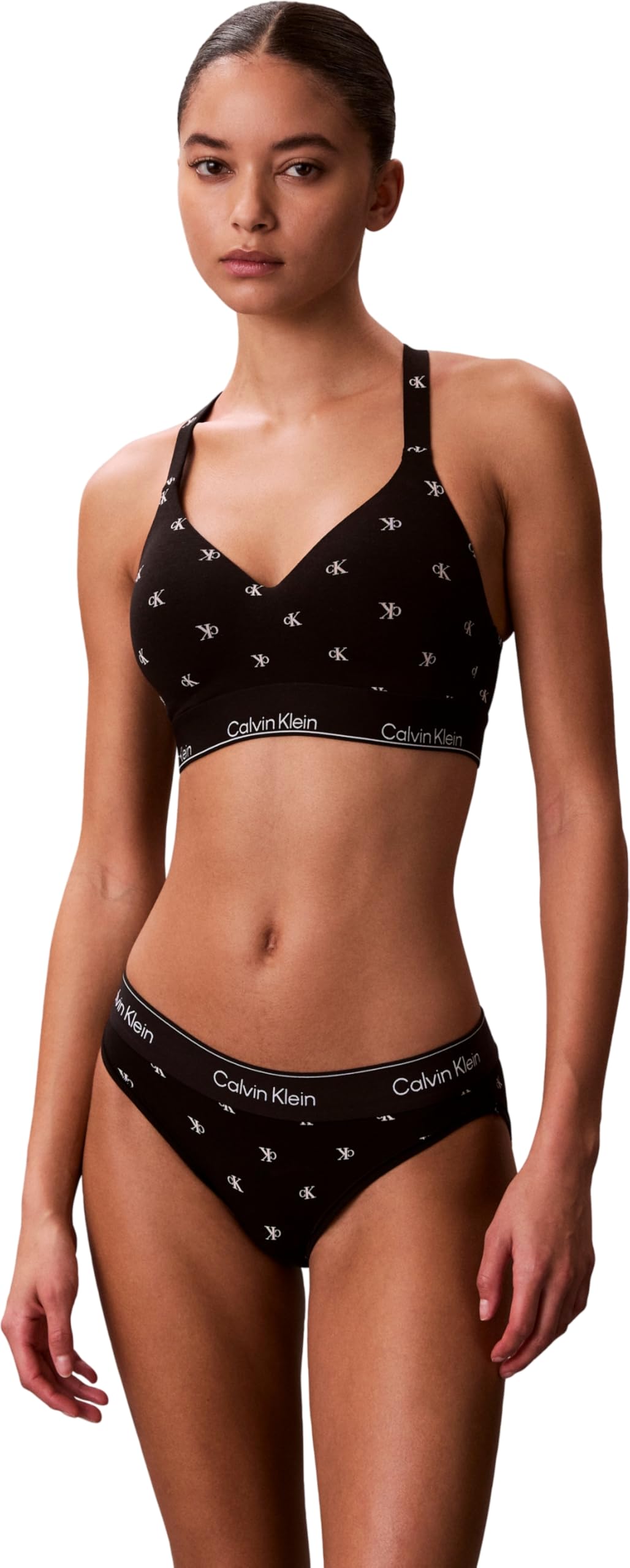 Calvin Klein Damen Lift Bralette LV00QF8500 Bralette, Schwarz (Diamond Logo Black), L