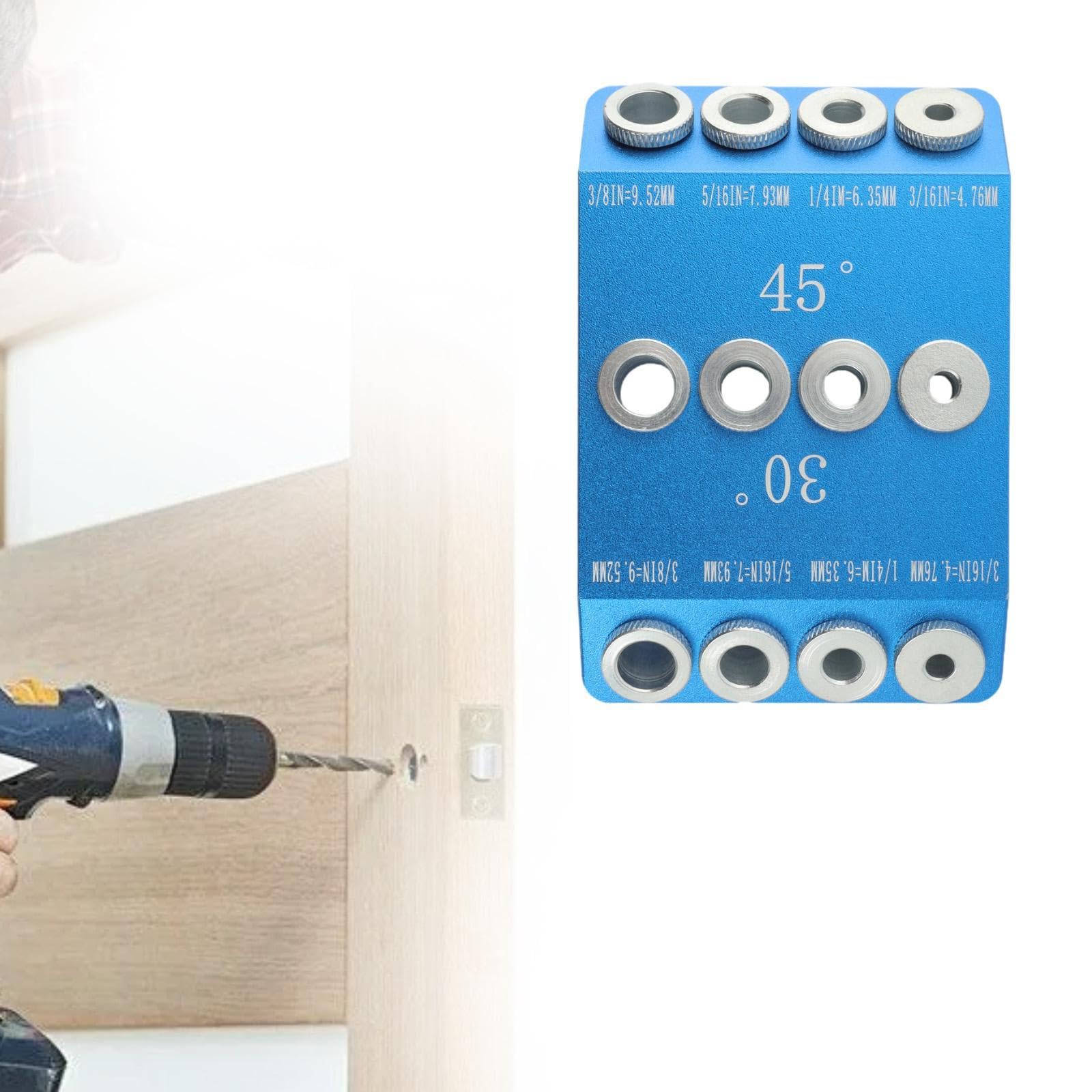 Drill Guide 30 45 90 Degree With 4 Bits – Aluminum Alloy Angle Jig For Cable Railings & Woodworking - View #2