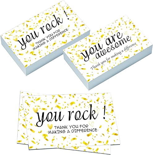 200 tarjetas coloridas con texto en inglés You Are Awesome Card con texto en inglés You Are Awesome Card, tarjetas de agradecimiento para personal,