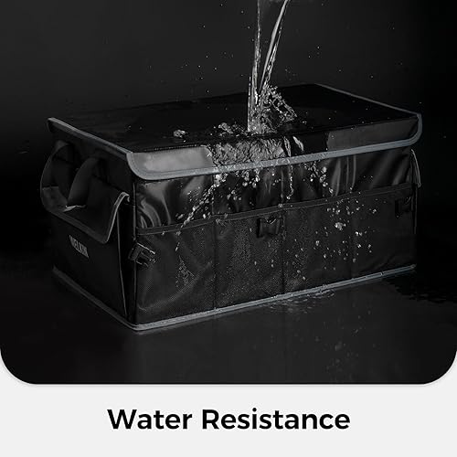 Miniatura 3 de WELKIN Organizador de maletero de automóvil de 15 galones60 litros con tapa y divisores, organizador de almacenamiento plegable resistente para SUV