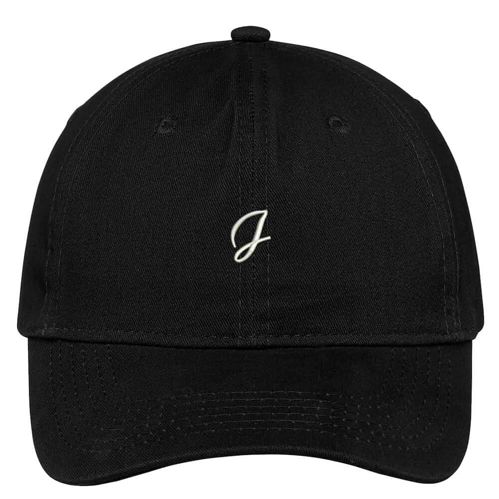 Trendy Apparel Shop Letter J Small Script Font Embroidered Adjustable Cotton Cap