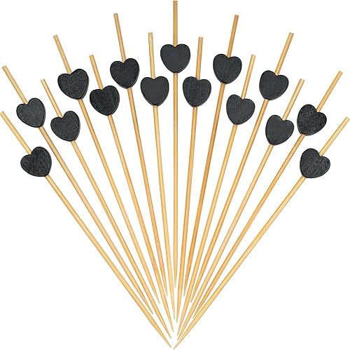 Minisland Palillos de cĂłctel de corazĂłn negro, palillos de bambĂş de 4.7 pulgadas de largo para aperitivos, bebidas decorativas para fiestas, Minisland Palillos de cĂłctel de corazĂłn negro, palillos de bambĂş de 4.7 pulgadas de largo para aperitivos, bebidas decorativas para fiestas,