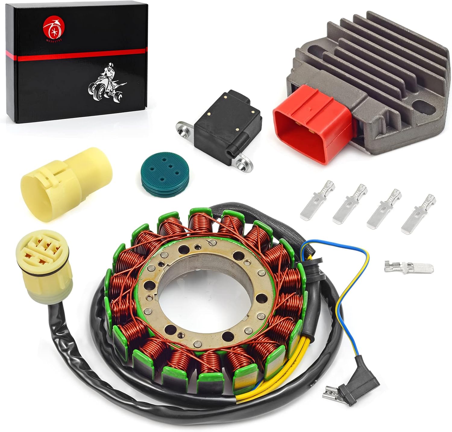 Stator & Rectifier Compatible With HONDA Foreman 450 TRX450ES TRX450S 1998-2001 Foreman 400 TRX400FW 4x4 1995-2003 31120-HM7-014 31600-HM7-003