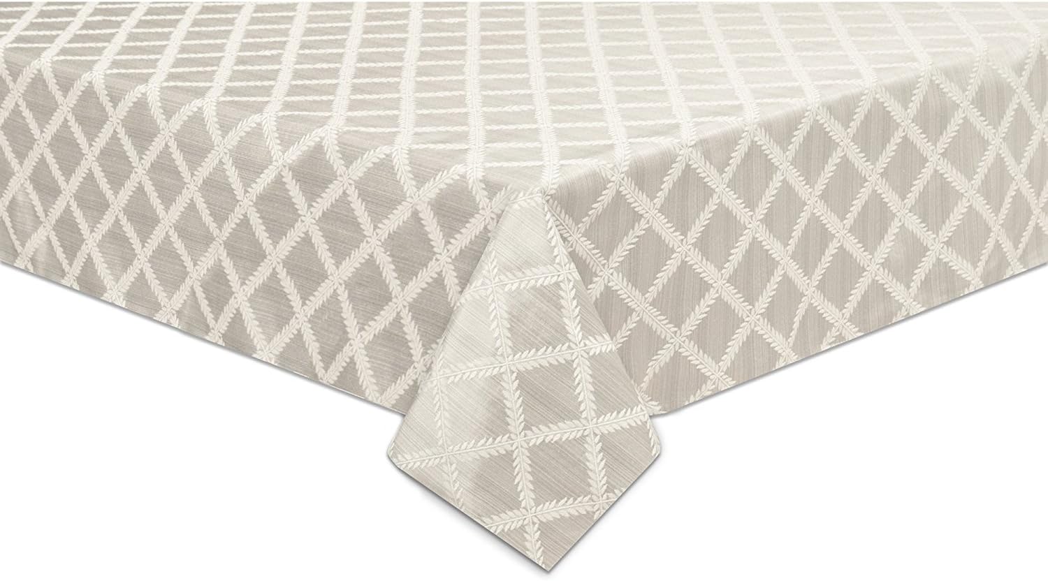 Lenox Laurel Leaf Tablecloth, White, 70" W x 144" L