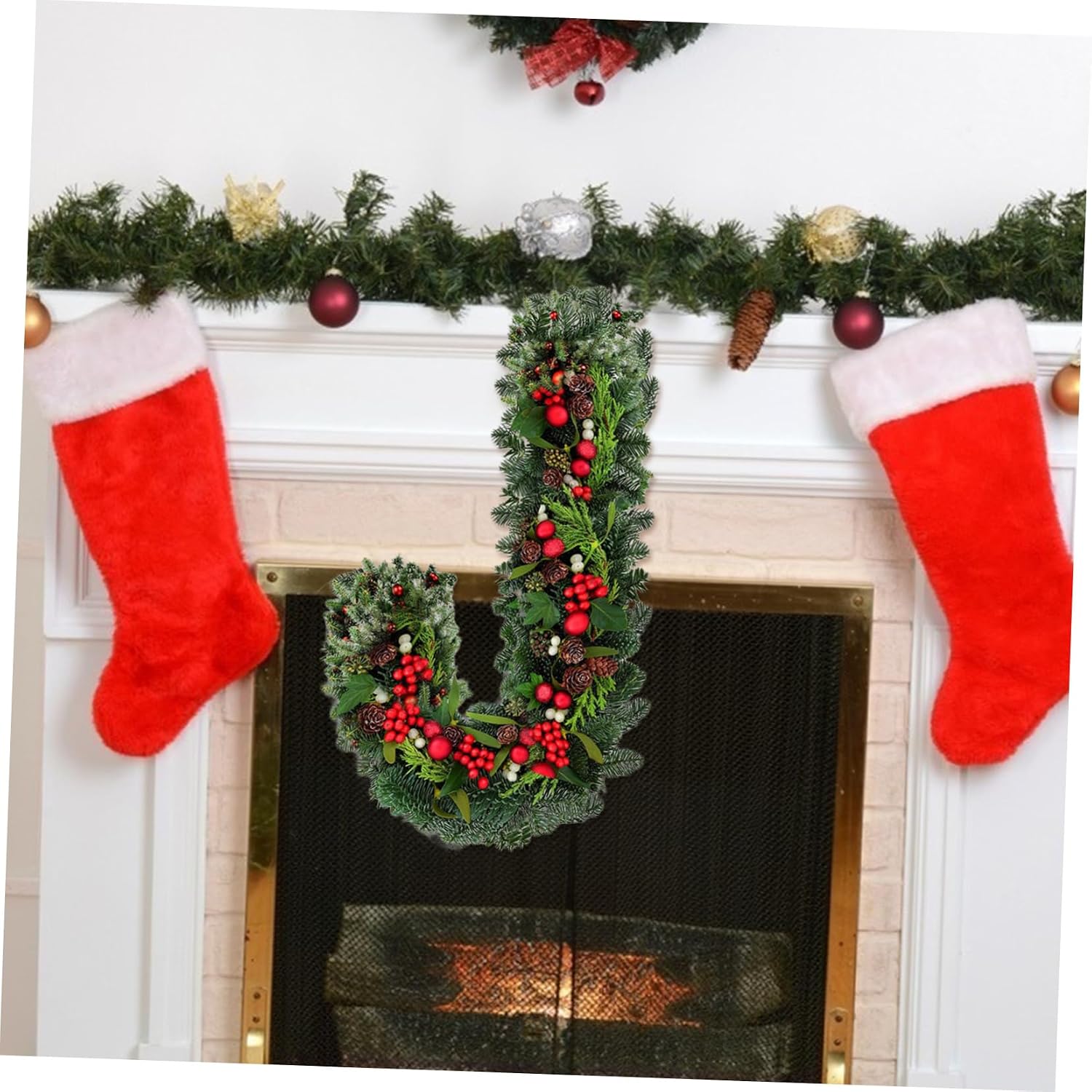 2pcs Iron Wreath Frame for Crafts Christmas Candy Cane Shaped Wreath Accessories Burr for Easy Decorating and Solid Construction
