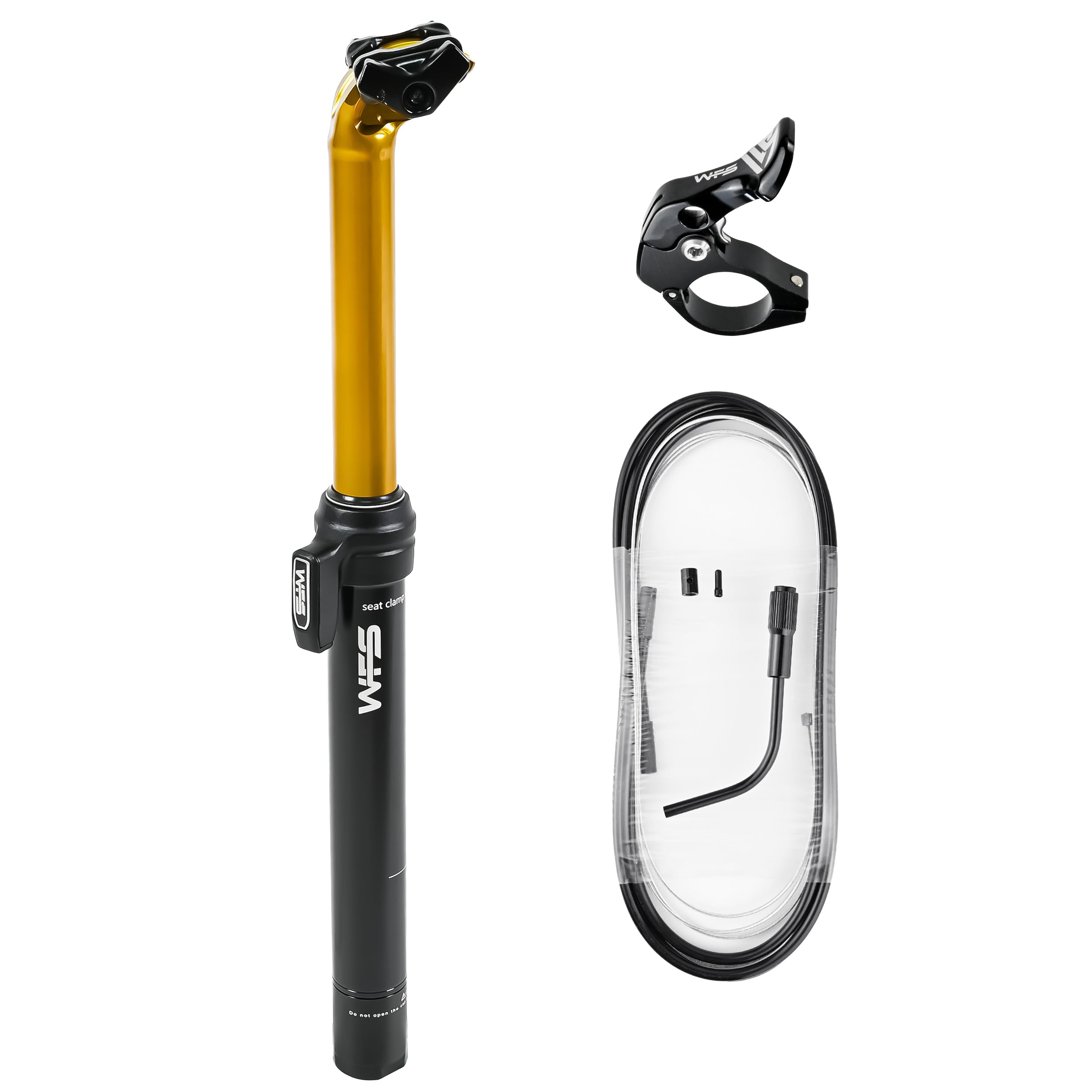 WFS Vresa Dropper Seatpost 31.6mm x 315mm, 80mm Travel, Remote, External Cable Routing, Gold – Lightweight Alloy Build
