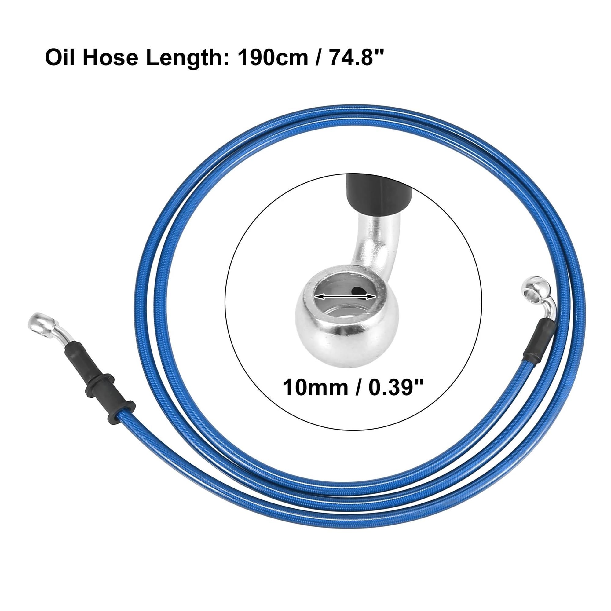 Moto Tubo Freno Tubo Flessibile Olio Frizione Freno Moto Tubo Freno Universale Blu Intrecciato In Acciaio Inossidabile Rinforzato Idraulico Da 40 Cm (Size : 1900mm)
