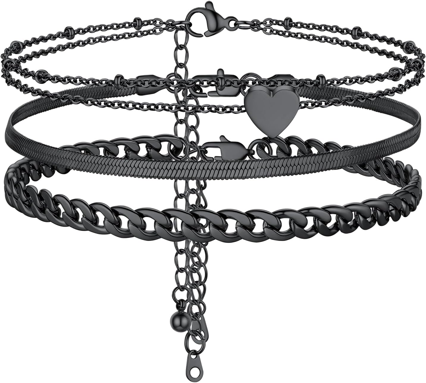 PROSTEEL Trendy Handcuffs Design/Customize Words Ankle Bracelet For Women, 316L Stainless Steel Anklets Silver/Gold/Black Tone, Hypoallergenic, Come with Box