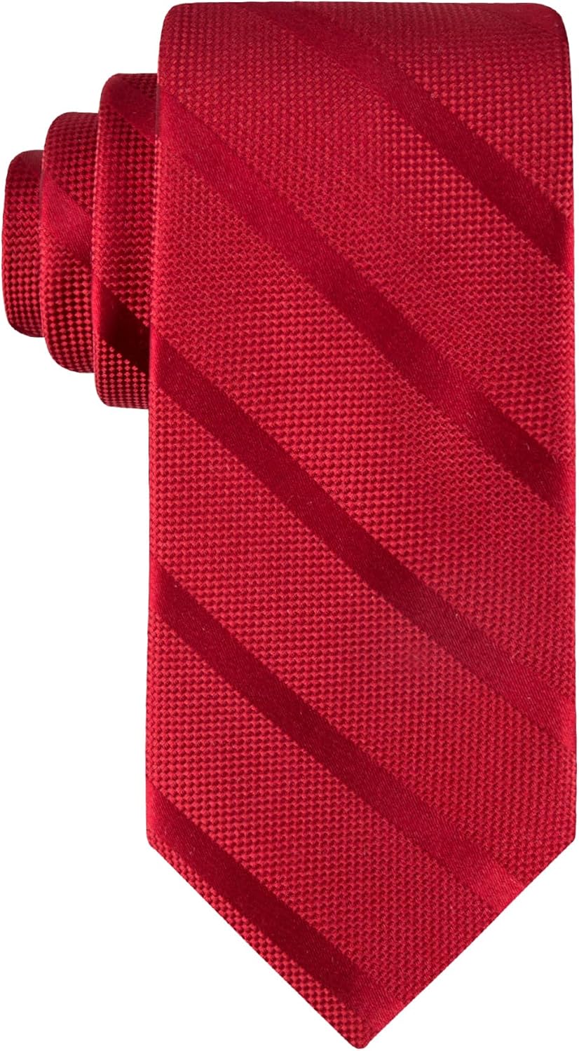 Tommy Hilfiger Men's Classic Solid Textured Stripe Tie - Timeless Elegance, 3" Width, 57" Length Necktie
