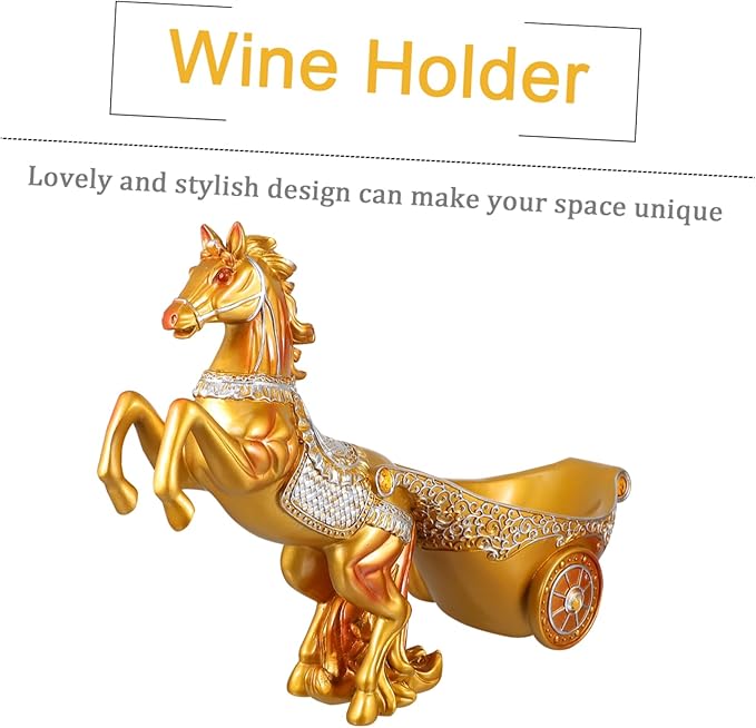 Zerodeko Soporte para Botellas de Vino Diseño Carruaje Dorado miniatura 5