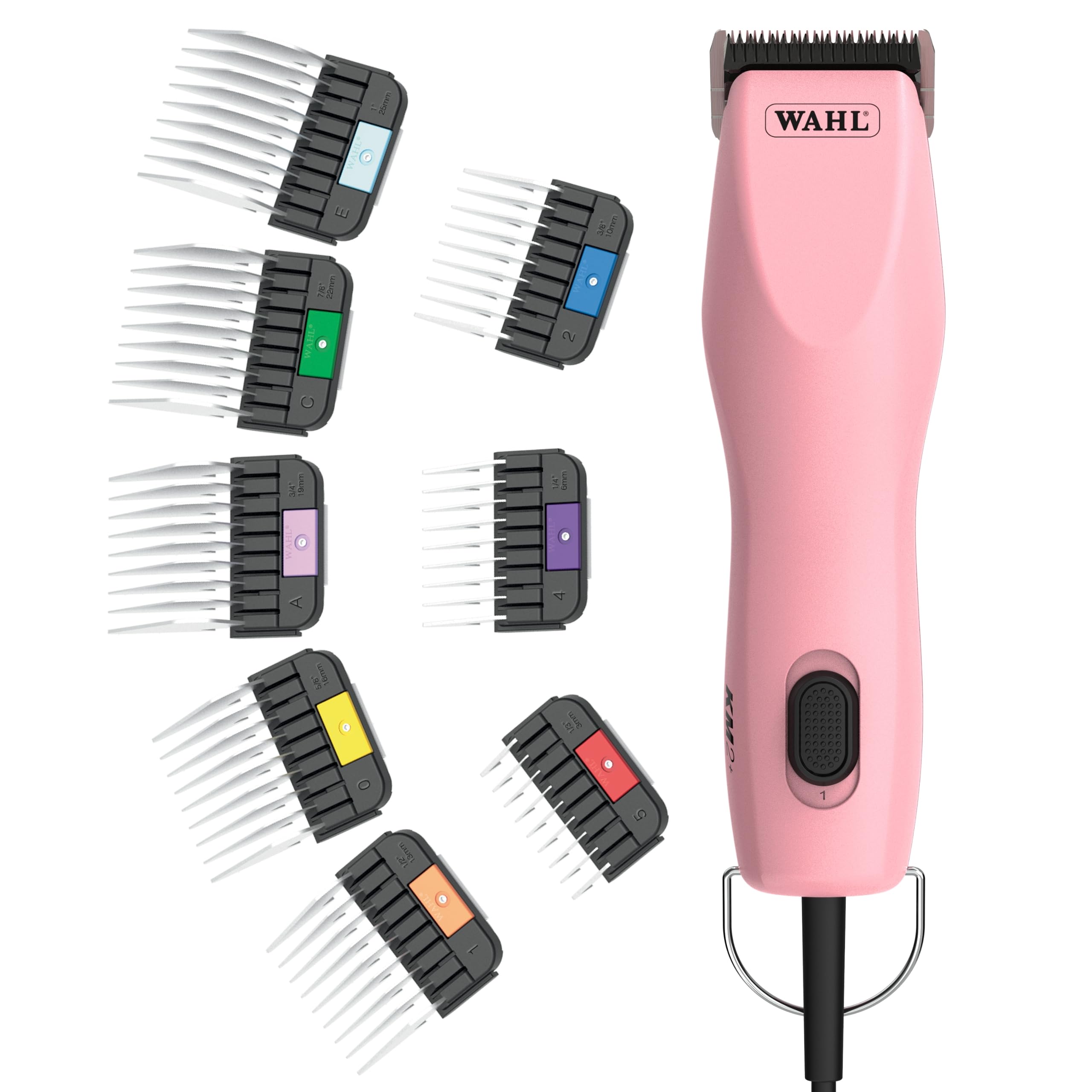Wahl Pro Animal KM2+ Corded Clipper and Stainless Steel Attachment Guide Set