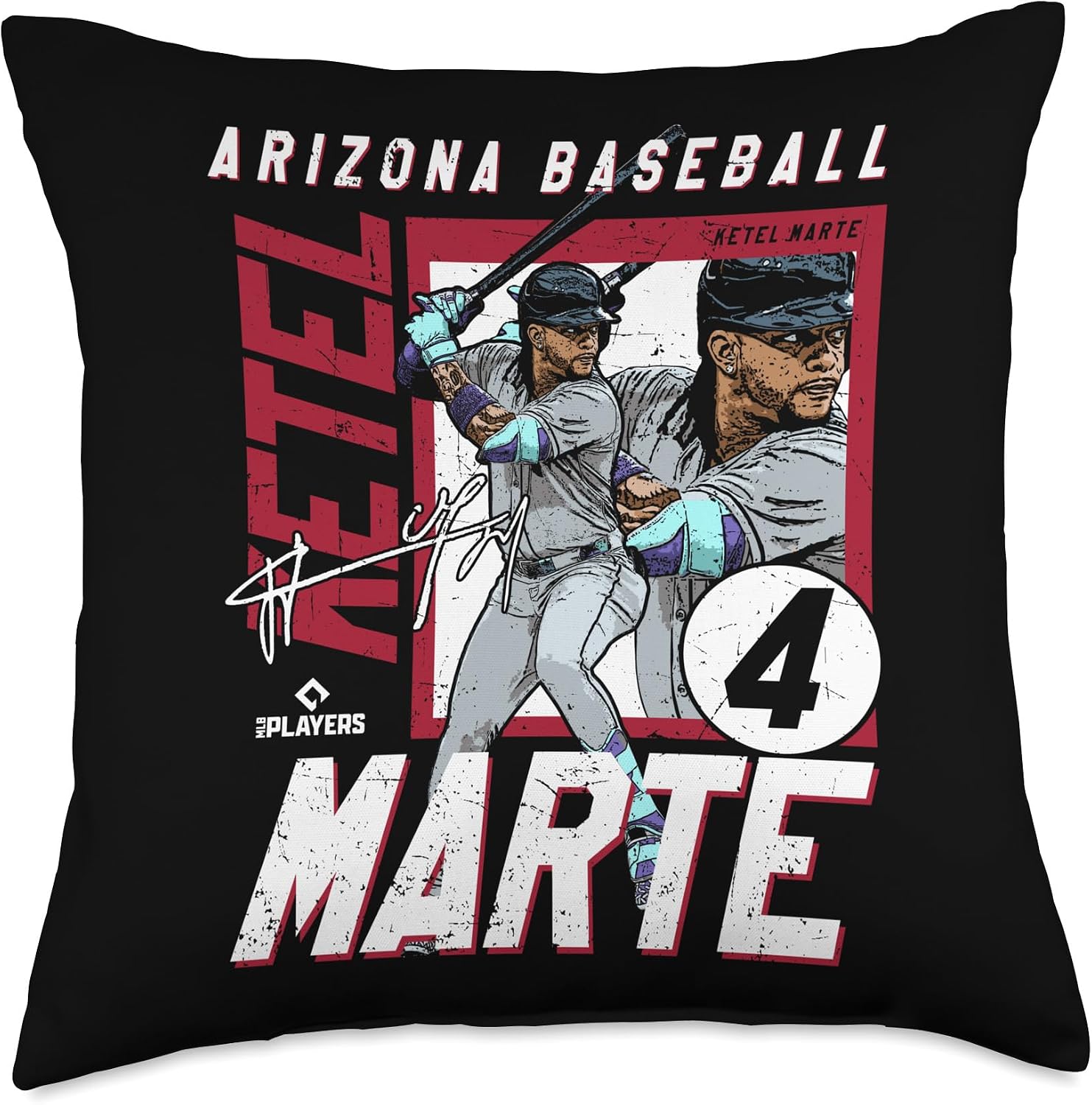 Ketel Marte | Arizona MLB Baseball Players| MLBKMA204M Throw Pillow