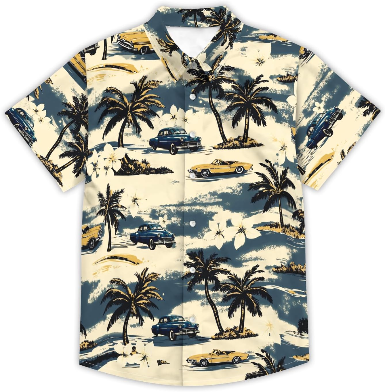 Mens Funny Neon Hawaiian Shirts 3D Graphic Button Down Short Sleeve Shirt Summer Beach Aloha Tops Theme Party - Image 3