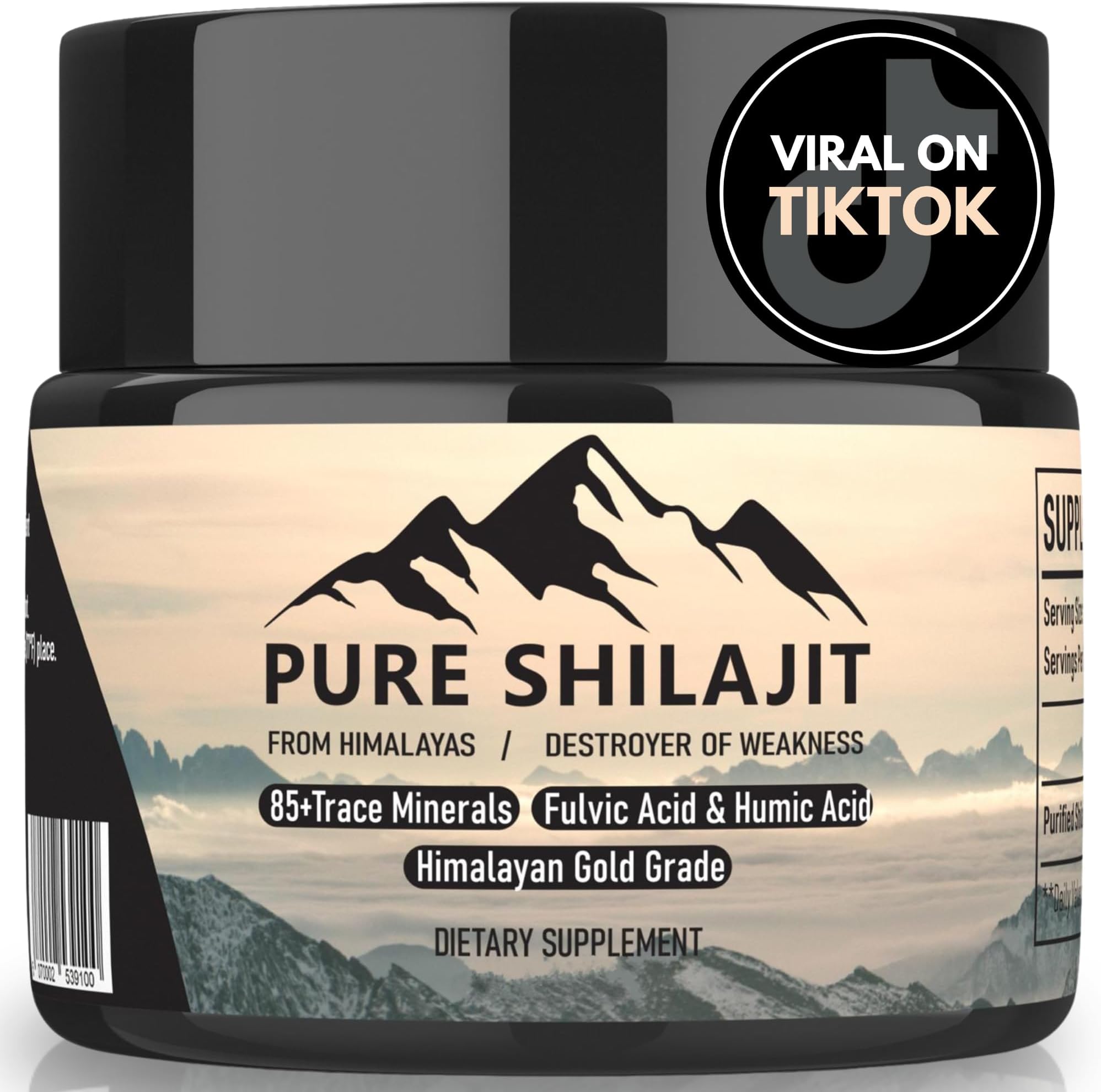 Pure Shilajit Himalayan Resin for Men and Women, Organic Natural Supplement with 85+ Trace Minerals + Humic Acid, High Potency Providing Energy, Strength & Immunity (30g New)