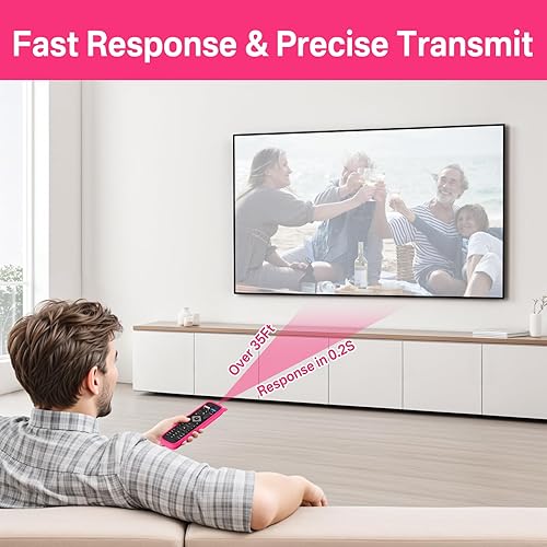 Miniatura 7 de NH500UP - Remoto de repuesto compatible con control remoto Philips TV con cubierta rosa brillante para NH500U NH500UW NH503UP con batería para