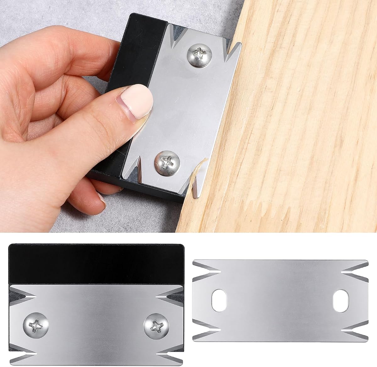 Recortadora de cantos, Mini Cortadora de Cuchillas de Acero Inoxidable Herramientas de Trabajo de Madera Cepilladora de Mano Recortadoras de Cintas con 1 Cuchilla Raspadora para Trabajar la Madera, Recortadora Duradera para Chapa, PVC, ABS, Madera