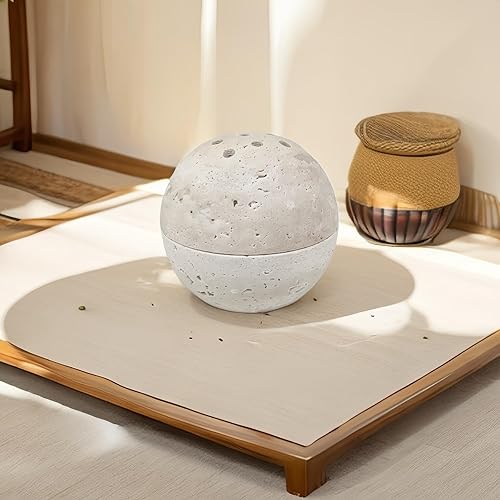 Miniatura 9 de Quemador de incienso de travertino, soporte de incienso de mármol natural, quemador de incienso hecho a mano para meditación, yoga, spa, adecuado