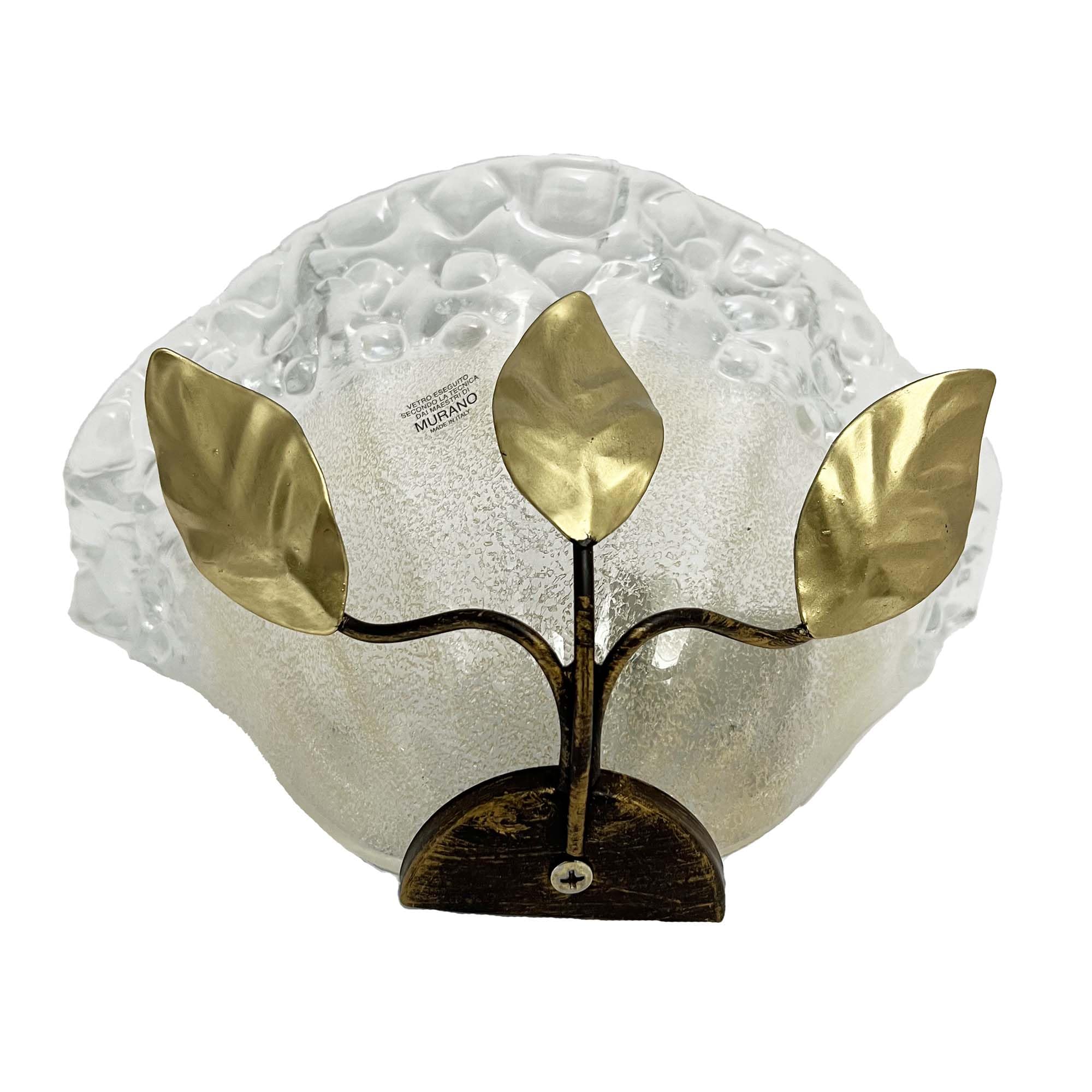 Applique da parete interno in ferro battuto marrone e oro con vetro di murano ambra 1 luce, applique classico, applique in vetro per camera da letto, soggiorno, corridoio, bagno, sala pranzo bon-100