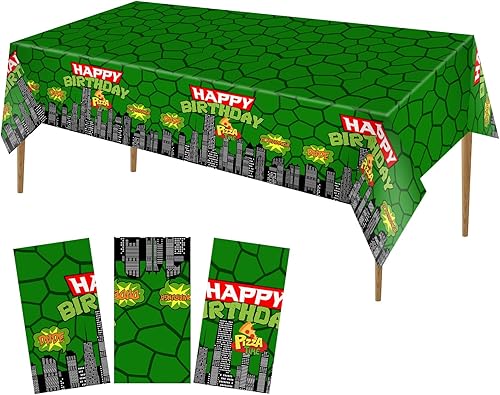 W SXHTKJIN Mantel de fiesta de tortuga, cubierta de mesa de súper tortuga, decoración de fiesta de cumpleaños con temática de tortuga de videojuegos