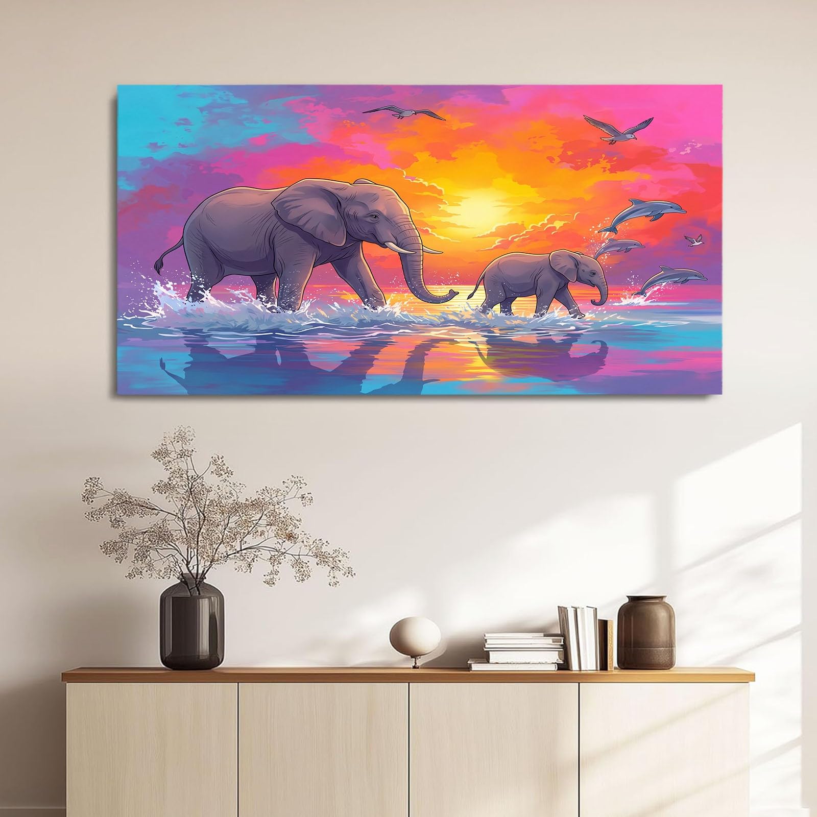 Dessin Numérique Main Petit Tableau Decoration Murale, 70 x 50 cm