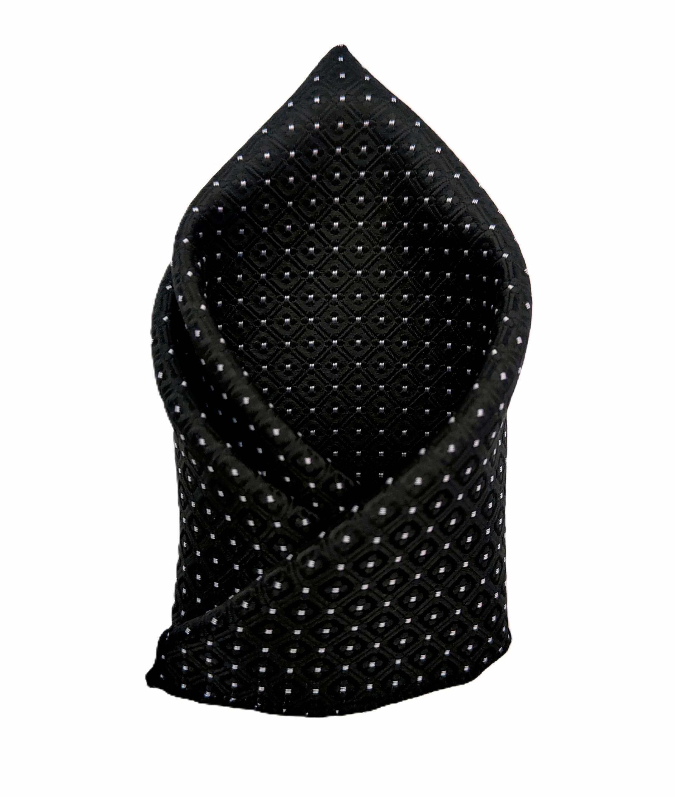 voici France Men's Designer Pocket Square Paisley Satin Microfiber Free Size (Black Check)-picture-19