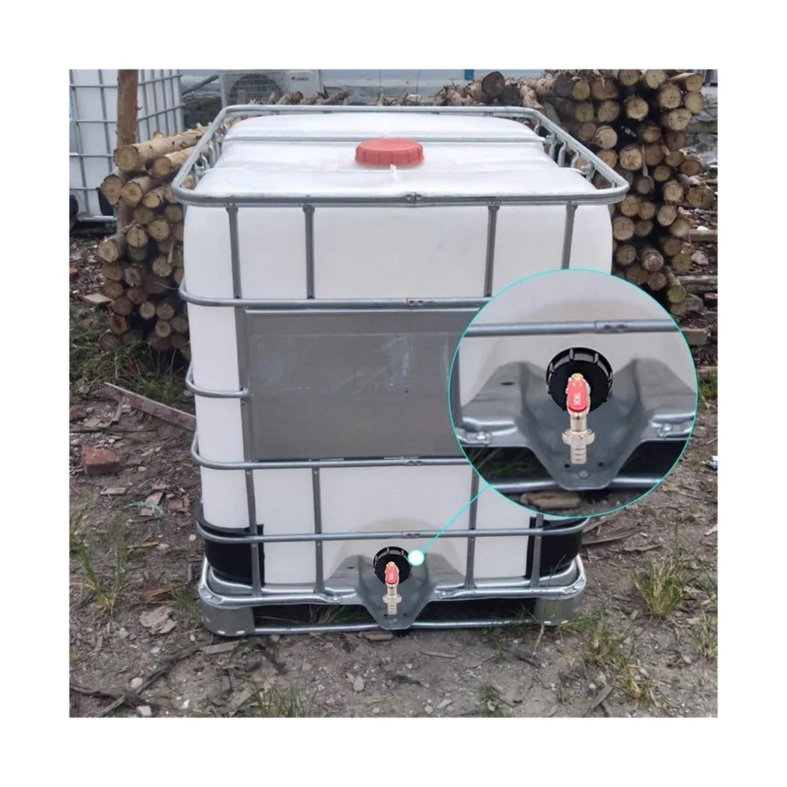 złącze kranu, Złącze kranu do zbiornika IBC z gwintem grubym S60x6 X 1/2'' 3/4'' Adapter do złącza wodnego 1 szt.