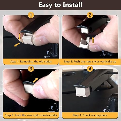 Miniatura 7 de Dreyoo Paquete de 2 agujas de repuesto para tocadiscos ATN3600L, lápiz capacitivo compatible con Audio-Technica