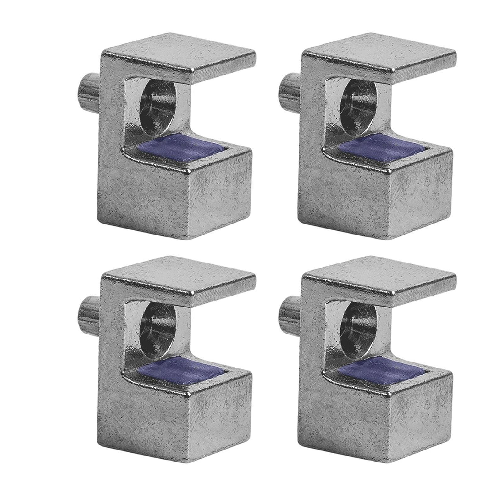 Four heavy-duty Zines alloy glass brackets, adjustable to 10 12mm panels, stable rubber design, panel holder