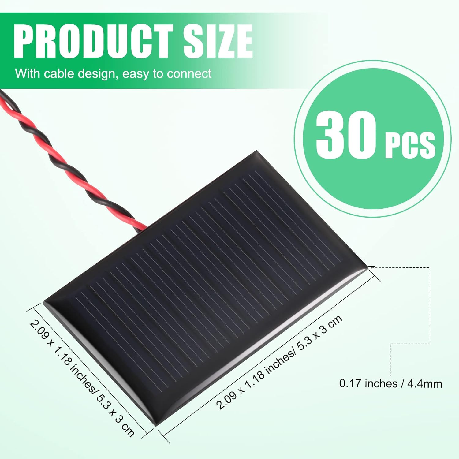 Retisee 30 Pcs 5V 30mA Mini Solar Cells Mini Solar Panels Polysilicon DIY Electric Materials Photovoltaic Cells with Wires DIY System Kits