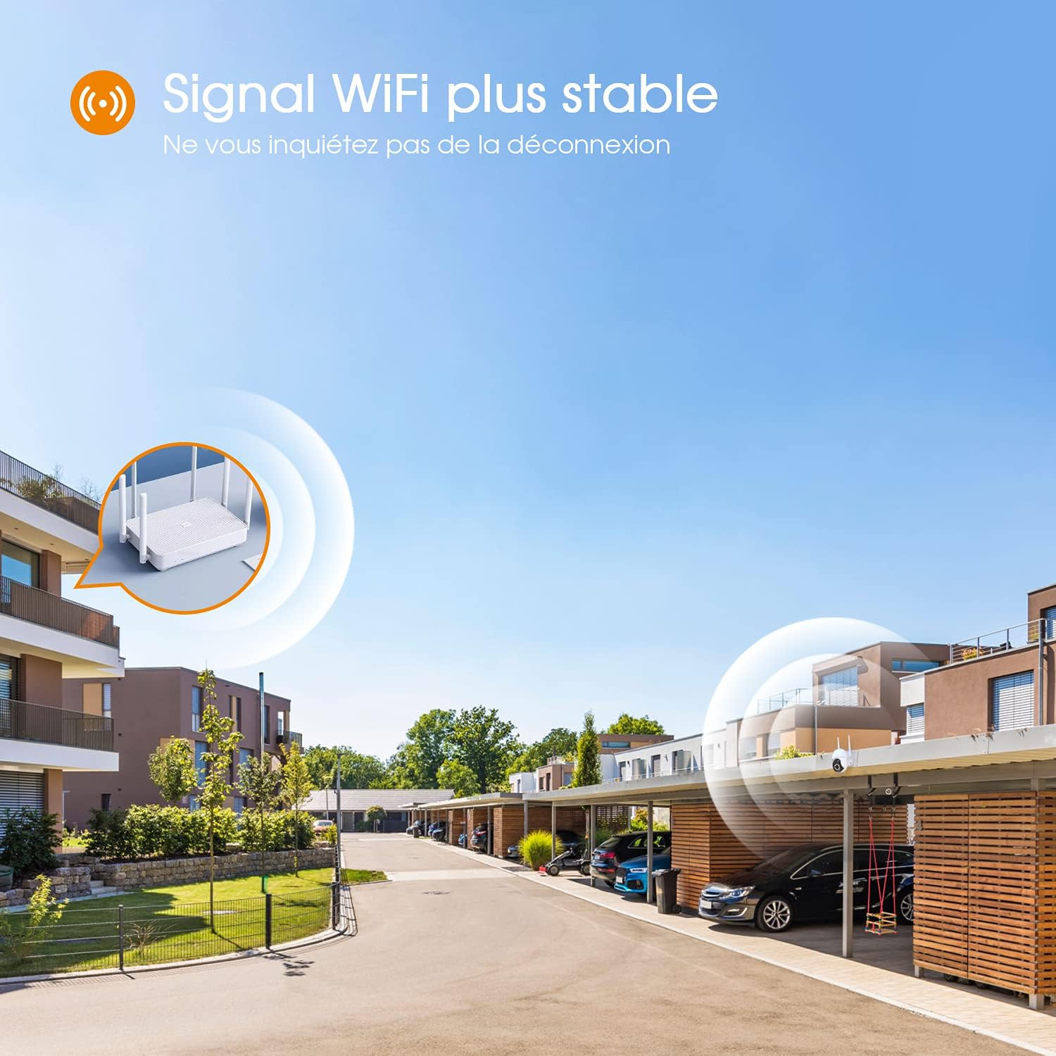 Diagram illustrating stable WiFi signal for the Topcony TY10 camera.