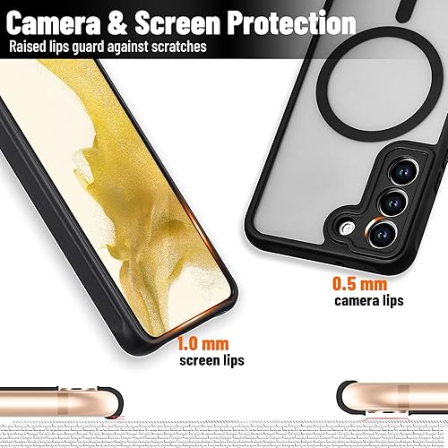 Miniatura 5 de Funda magnética para Samsung Galaxy S22, funda magnética delgada y fuerte para teléfono Samsung S22, marco suave mate, antihuellas, a prueba de